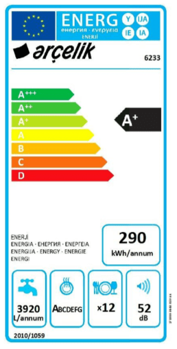 Arcelik dishwasher