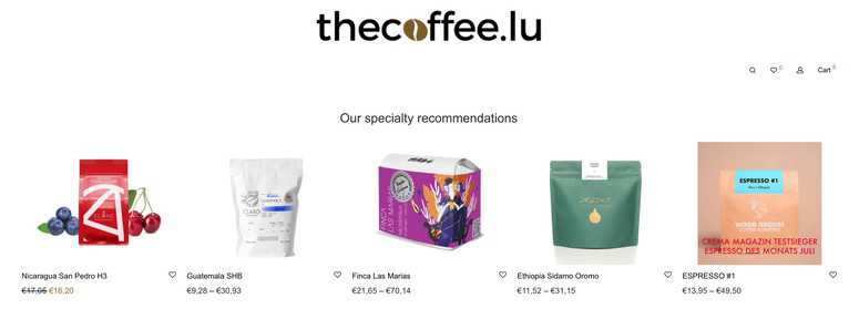 Biggest selection of specialty coffee