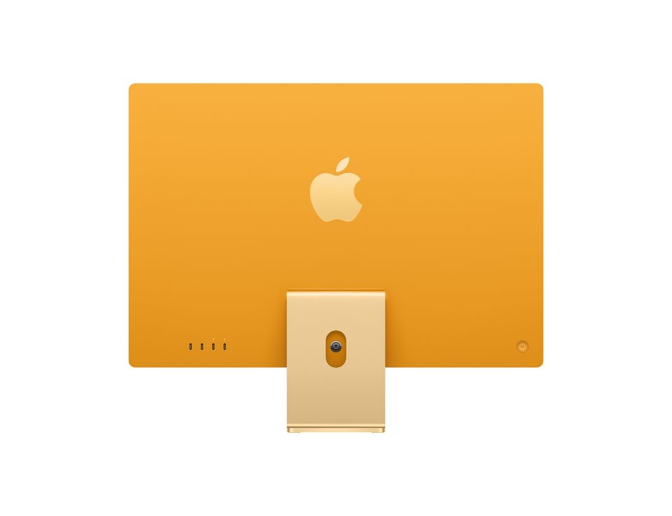 Yellow 24‑inch iMac with Apple M1 chip.